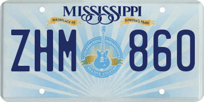 MS license plate ZHM860