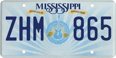 MS license plate ZHM865