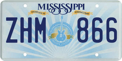MS license plate ZHM866