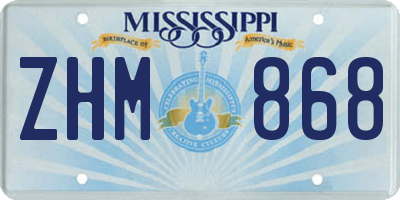 MS license plate ZHM868