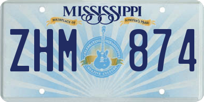 MS license plate ZHM874