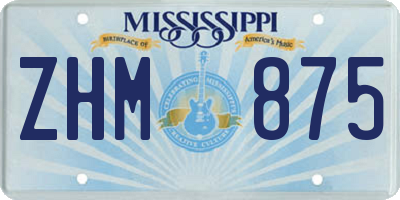 MS license plate ZHM875