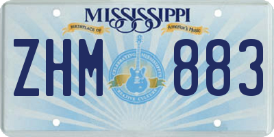 MS license plate ZHM883