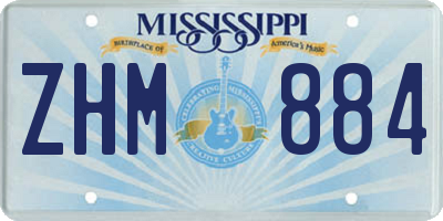 MS license plate ZHM884