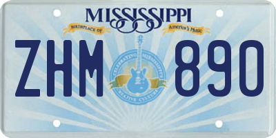 MS license plate ZHM890