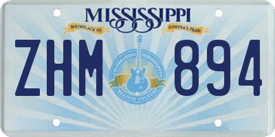 MS license plate ZHM894