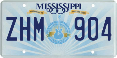 MS license plate ZHM904