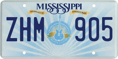 MS license plate ZHM905