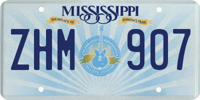 MS license plate ZHM907