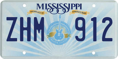 MS license plate ZHM912