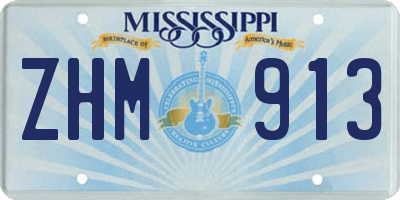 MS license plate ZHM913