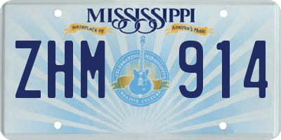 MS license plate ZHM914