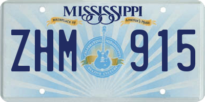 MS license plate ZHM915
