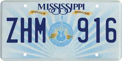 MS license plate ZHM916