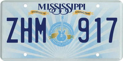 MS license plate ZHM917