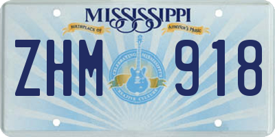 MS license plate ZHM918