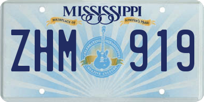 MS license plate ZHM919