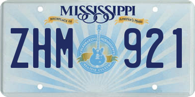 MS license plate ZHM921