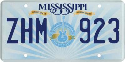 MS license plate ZHM923