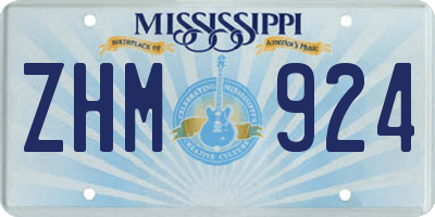MS license plate ZHM924