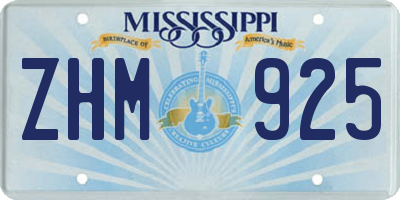MS license plate ZHM925