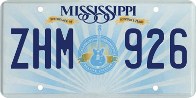 MS license plate ZHM926