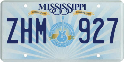MS license plate ZHM927