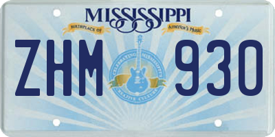 MS license plate ZHM930