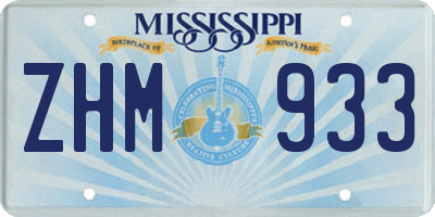 MS license plate ZHM933