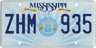 MS license plate ZHM935
