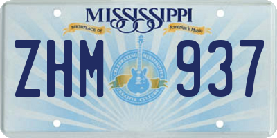 MS license plate ZHM937