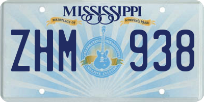 MS license plate ZHM938