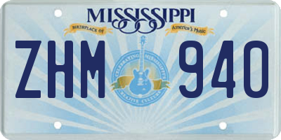 MS license plate ZHM940