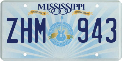 MS license plate ZHM943