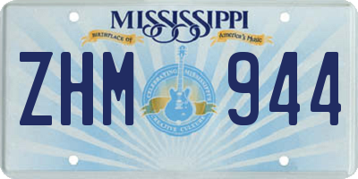 MS license plate ZHM944