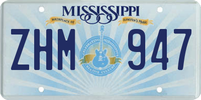 MS license plate ZHM947