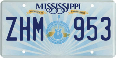 MS license plate ZHM953