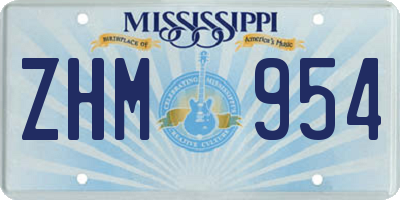 MS license plate ZHM954