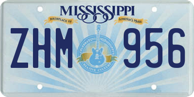 MS license plate ZHM956