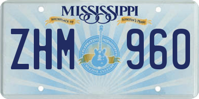 MS license plate ZHM960