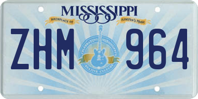 MS license plate ZHM964