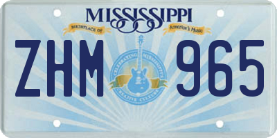 MS license plate ZHM965