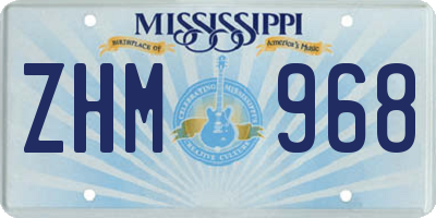 MS license plate ZHM968