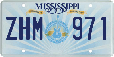 MS license plate ZHM971