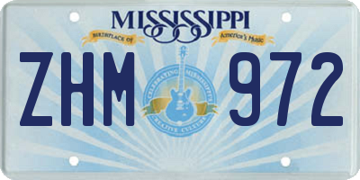 MS license plate ZHM972