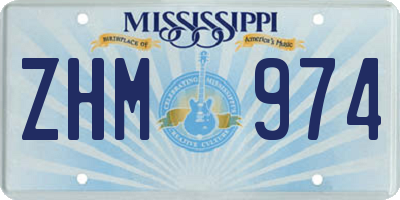 MS license plate ZHM974