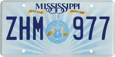 MS license plate ZHM977