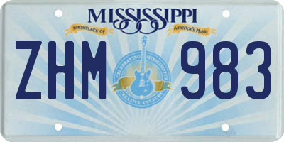 MS license plate ZHM983
