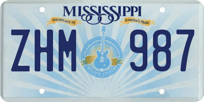 MS license plate ZHM987