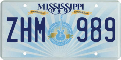 MS license plate ZHM989